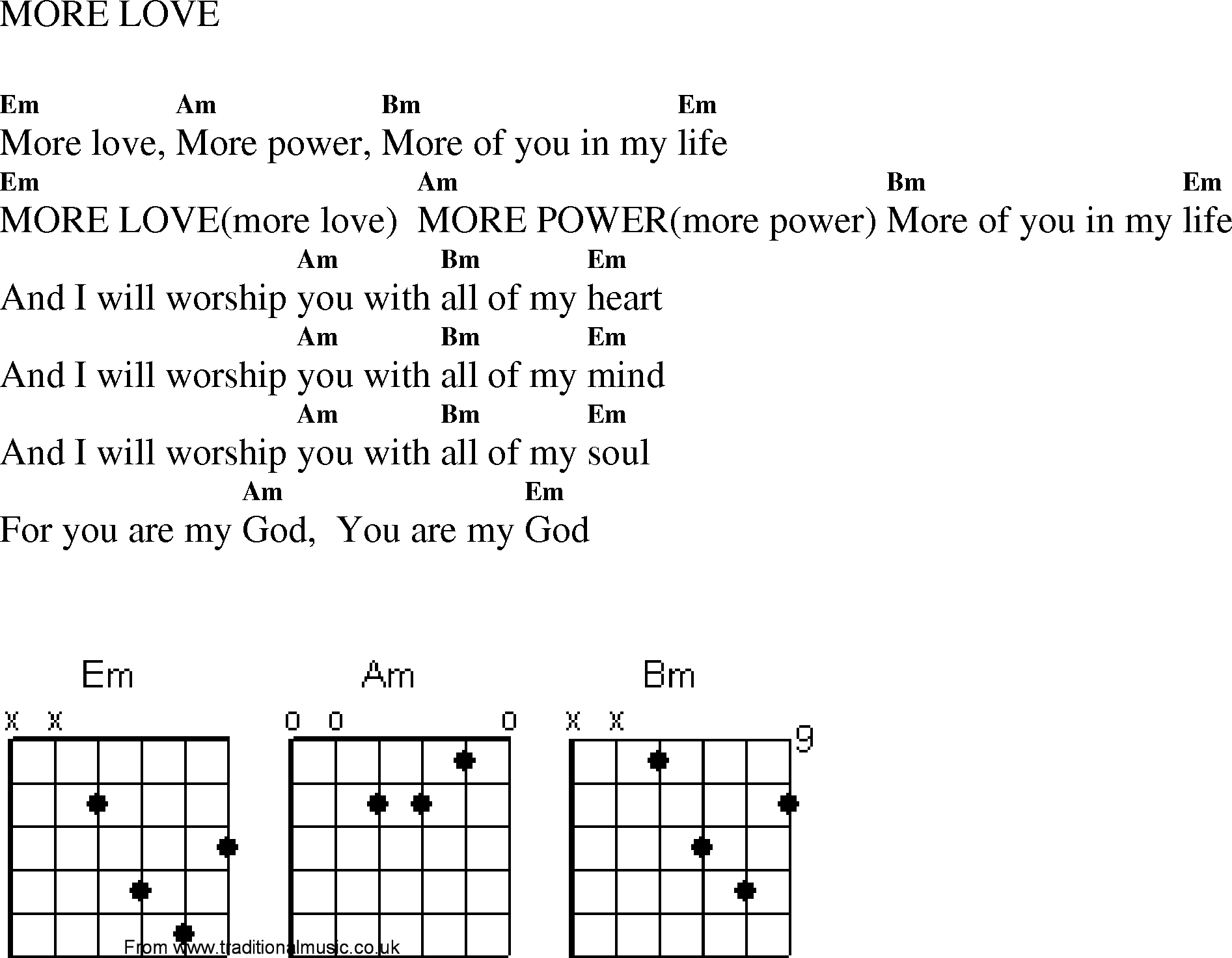 Love To Worship Chord - Chord Walls
