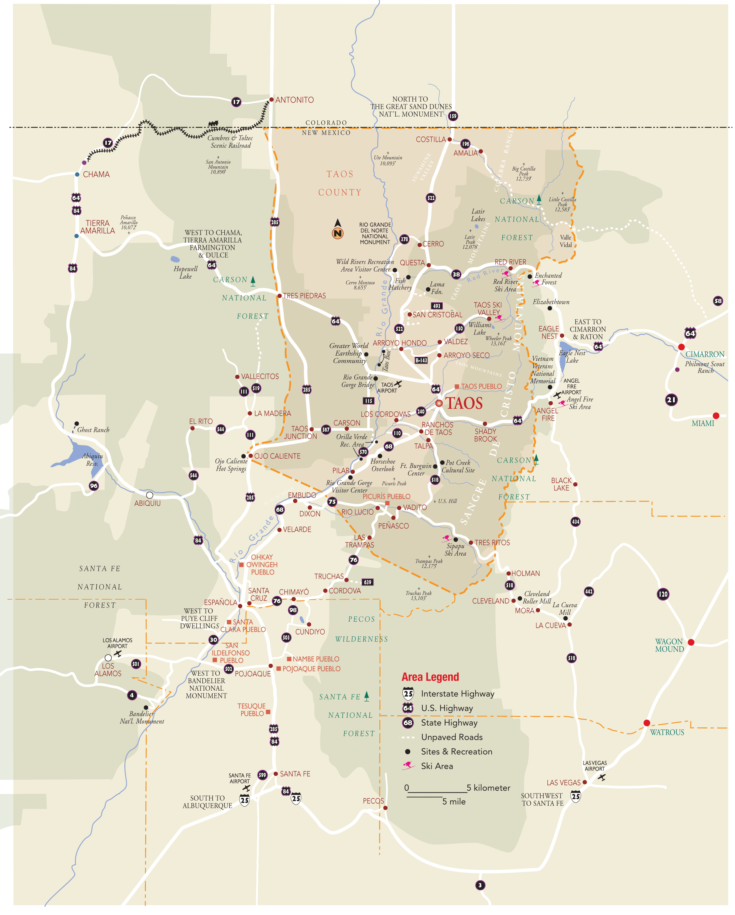 Taos New Mexico Map