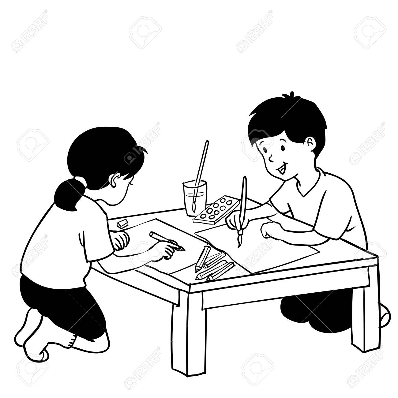 School Kids Clipart Black And White Clequezaia Blogspot Com