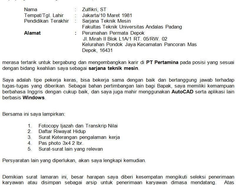 Contoh Surat Lamaran Kerja Di Wardah Best Paint Colors