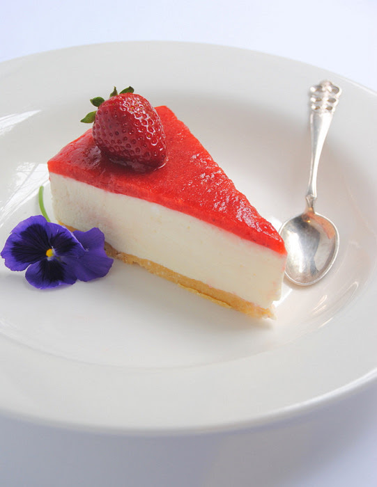 Buttermilk Cheesecake with a Strawberry Topping