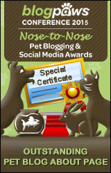 BlogPaws 2015 Nose-to-Nose Awards Special Certificate badge