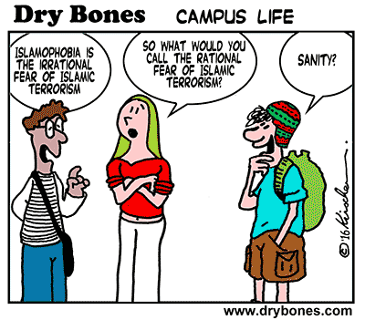 Dry Bones, terror, BDS, rewriting history, Islamophobia, Campus Life, 