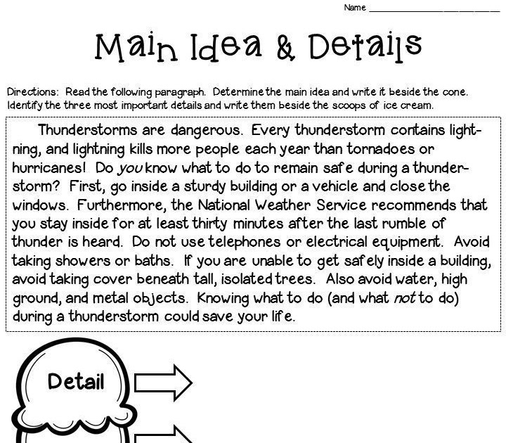Main Idea Worksheet 5th Grade - worksheet