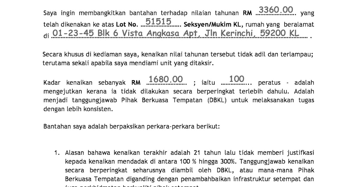 Surat Rayuan Gst - Terengganu s