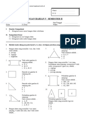 Contoh Soal Dan Jawaban Geometri Kelas 10 Semester 2 - Sarang Soal