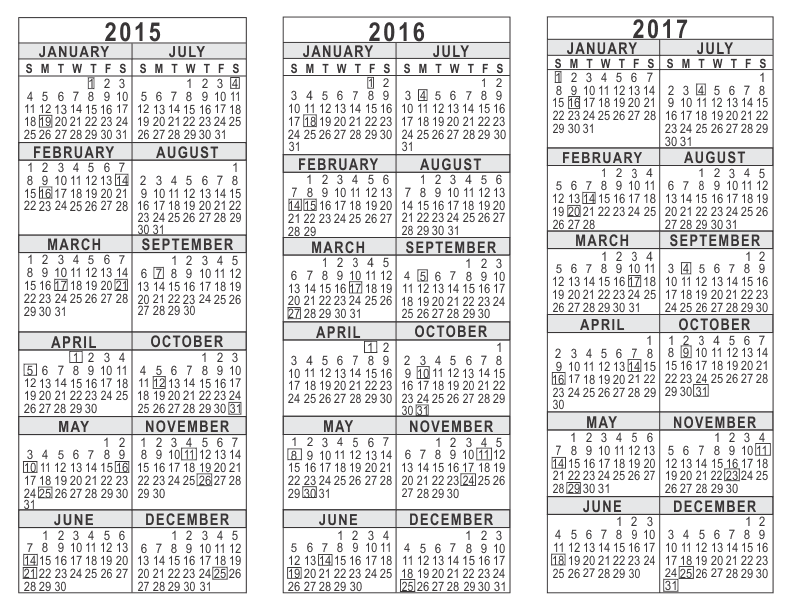 Five Year Calendar Template Master Template