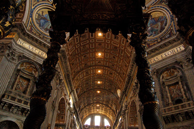 baldacchino and nave