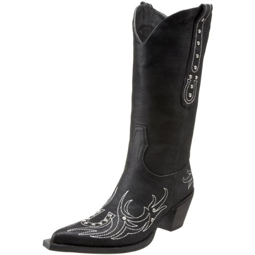 cheap womens cowboy boots: Roper Women&#39;s Rockstar Horseshoe Western Boot,Black,6.5 M US