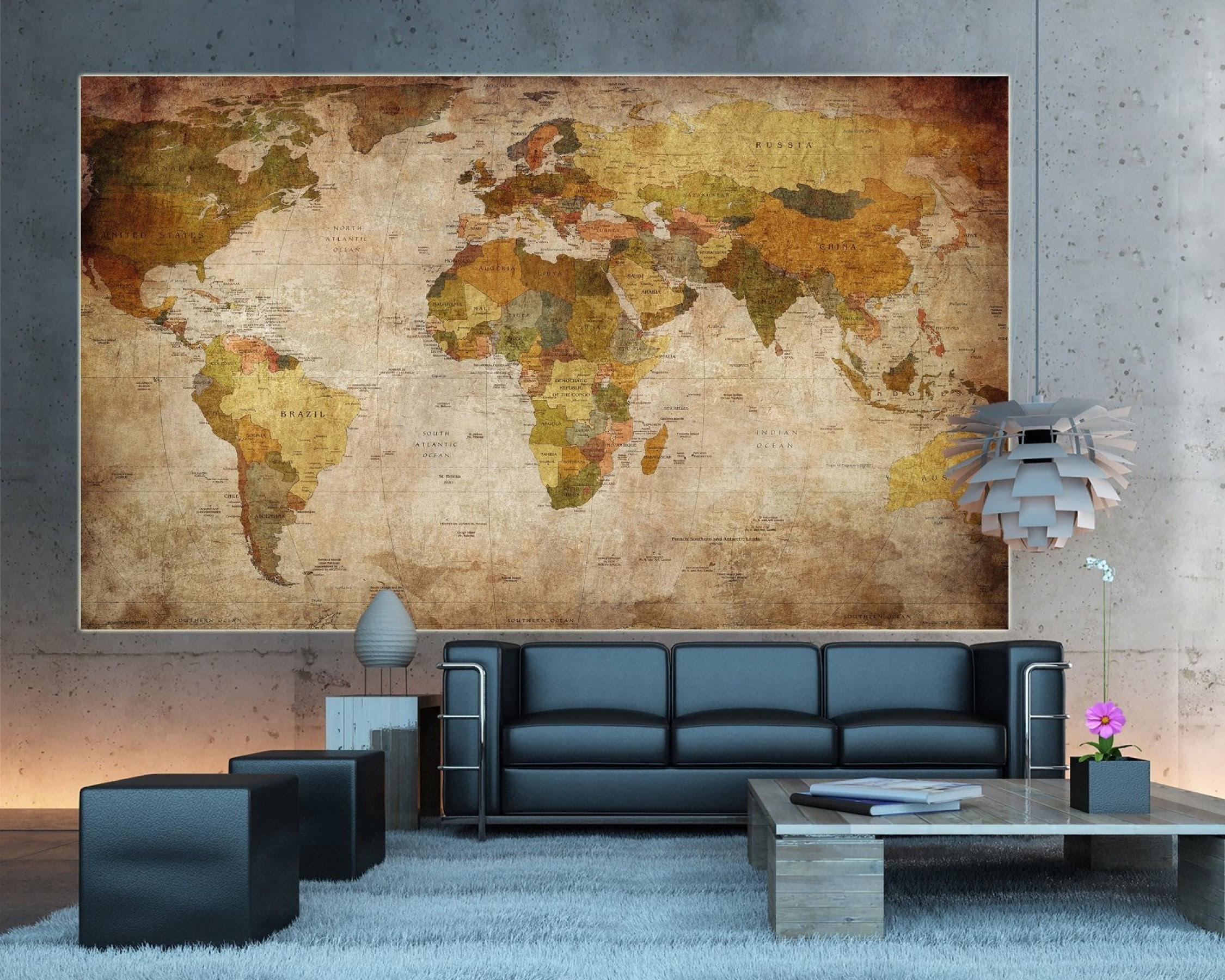 World Map Photo Wallpaper Mural Vintage Retro Motif XXL World Map World Map Photo Wallpaper Mural Vintage Retro Motif XXL World Map