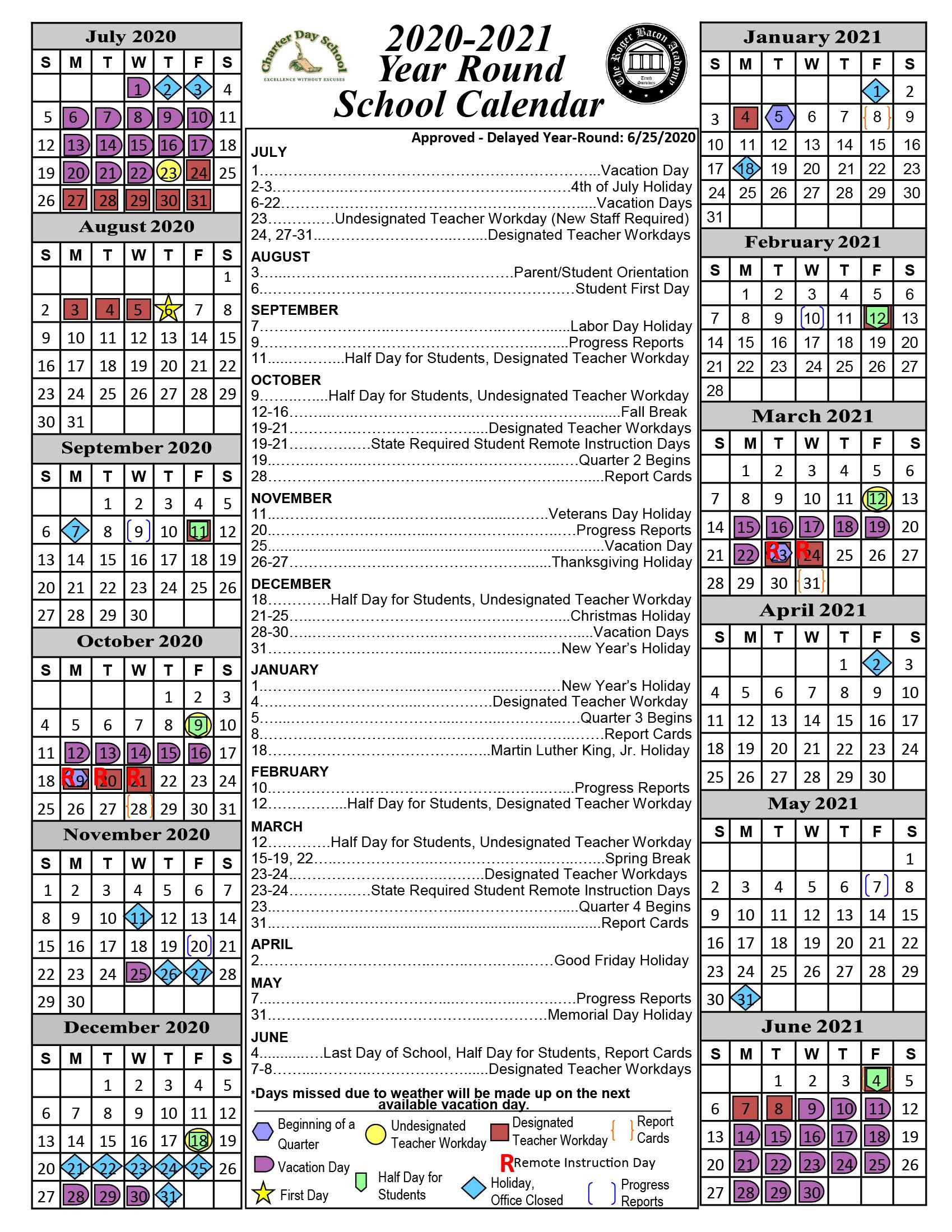 Roger Bacon 2021 Calendar | Calendar Page