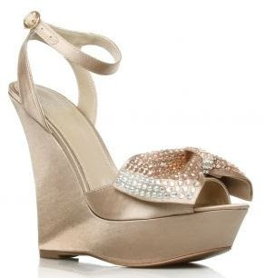 gold evening wedges