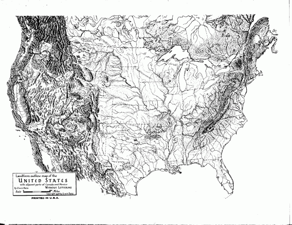 Us Map With Landforms