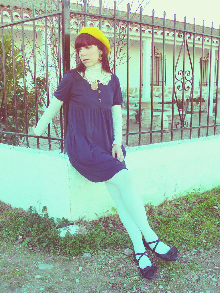 Madeline Inspired: Blue Dress, Yellow Beret
