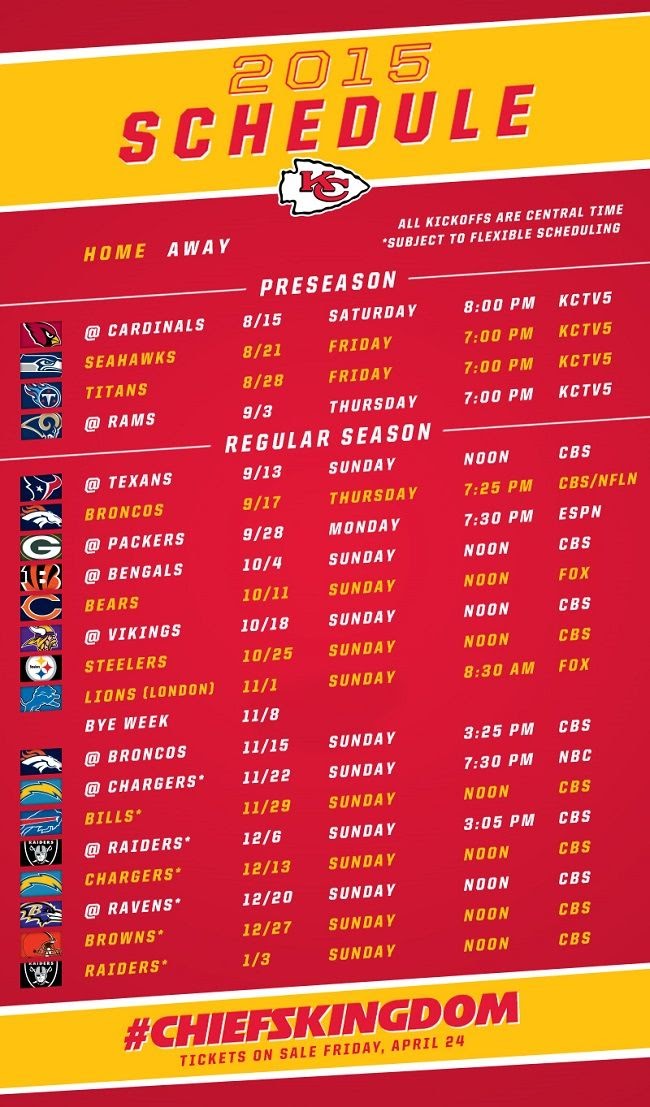 Kansas City Chiefs Schedule