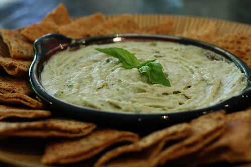 White Bean Hummus with Fresh Thyme and Basil