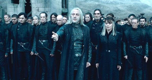 Lord Voldemort's minions in HARRY POTTER AND THE DEATHLY HALLOWS, Part 2.