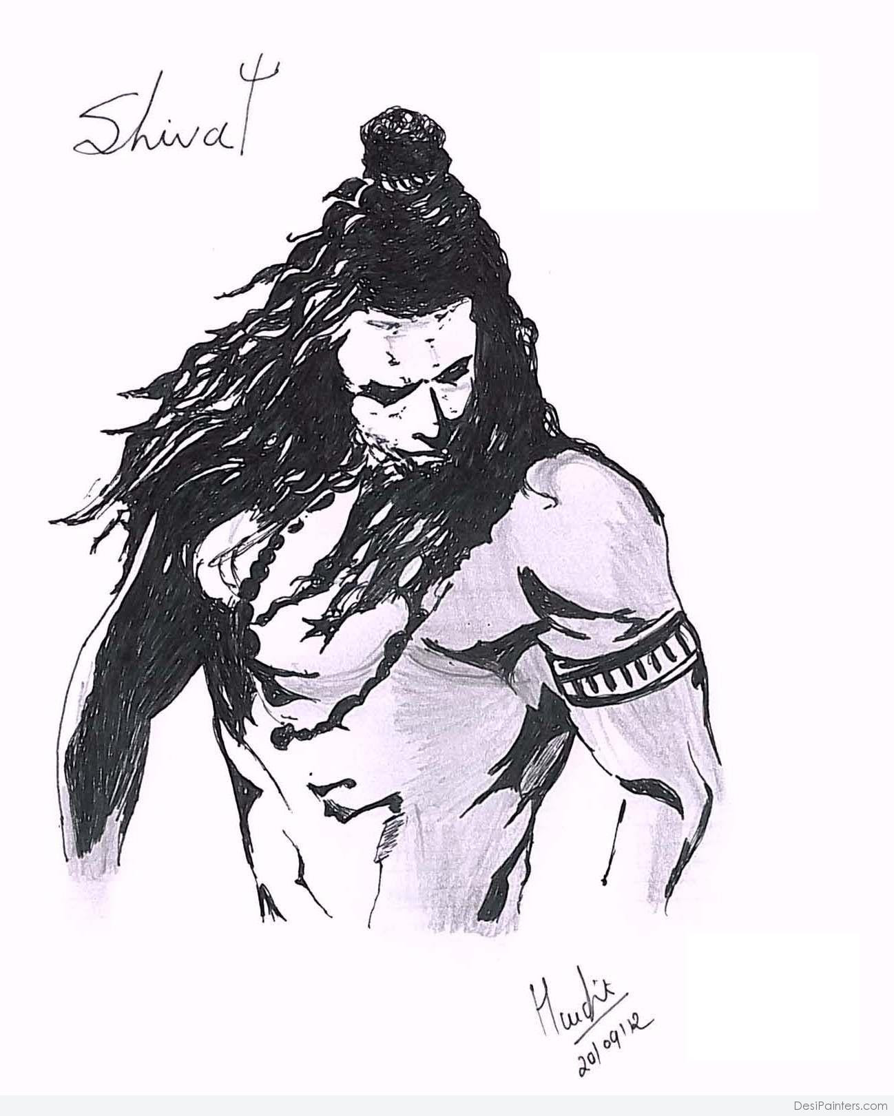Lord Shiva Pencil Sketch Drawing - Ananot1