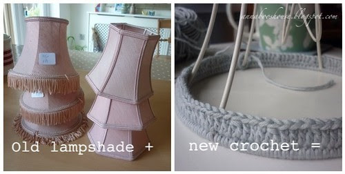 Crochet lampshade makeover
