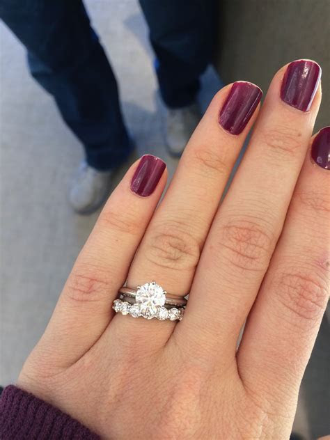 Show me your round solitaires with your wedding bands Show me your round solitaires with your wedding bands