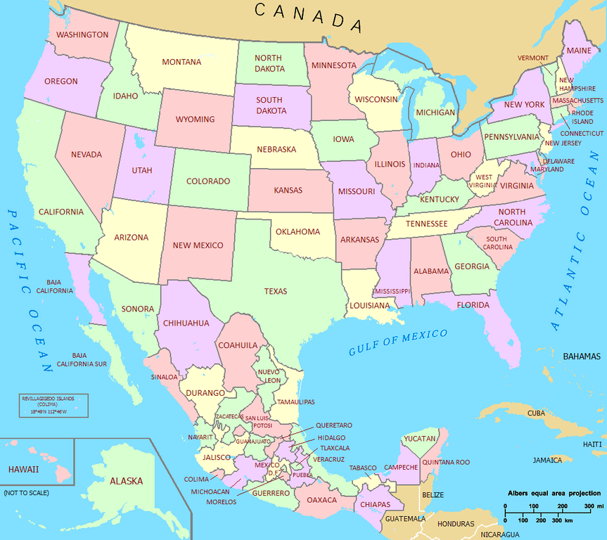 Usa Map With Mexico - CYNDIIMENNA