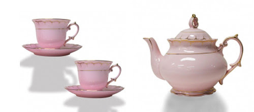 pink tea set