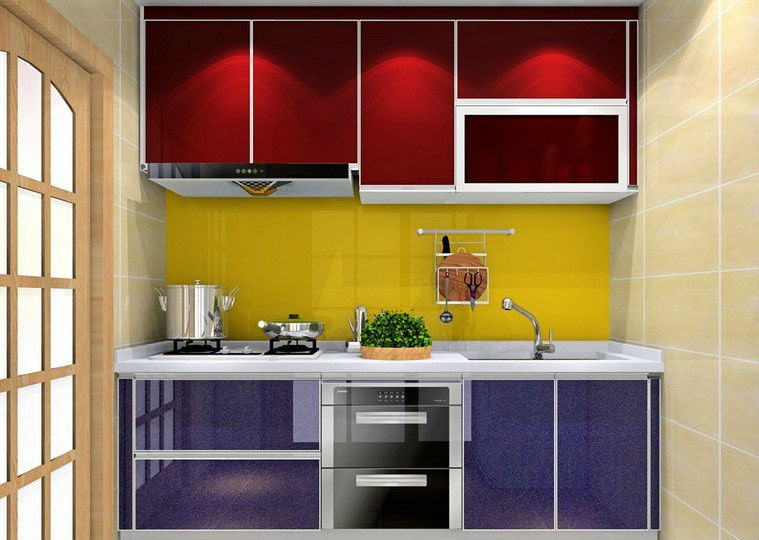 Aluminium dapur kabinet dengan dapur kabinet atas meja dan Aluminium dapur kabinet dengan dapur kabinet atas meja dan