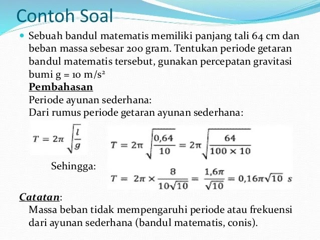 Soal Un Gerak Harmonik Beserta Jawaban Contoh Soal Getaran Harmonik