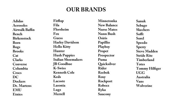 DAANIS Cool Shoes Brand Names