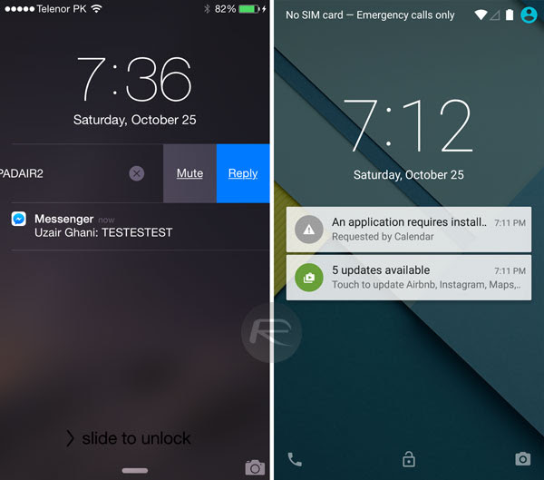 AndroidLollipop-vs-iOS-08 Notificaciones en la pantalla de bloqueo