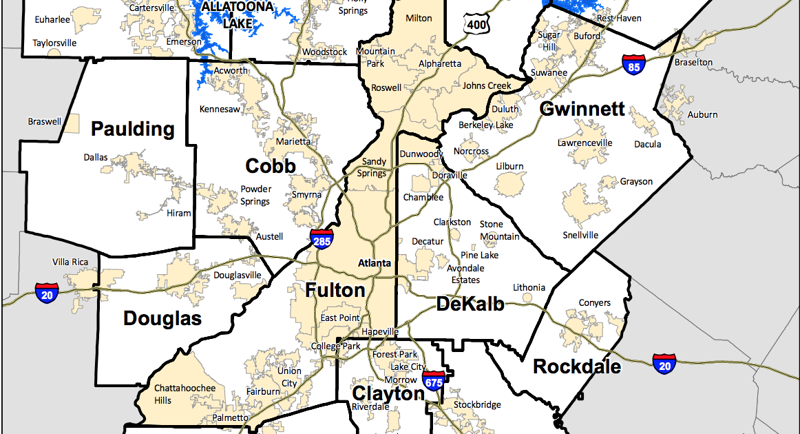 Atlanta Georgia Suburbs Map | Map Of West