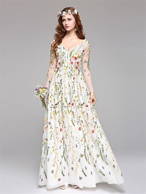 Linha A Decote V Longo Todo Em Renda Vestidos de casamento Linha A Decote V Longo Todo Em Renda Vestidos de casamento