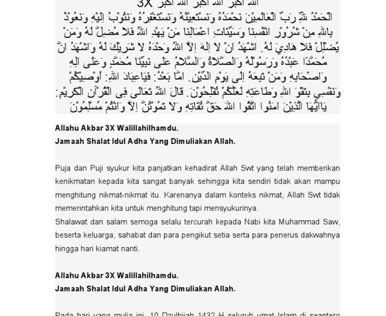 Teks Khutbah Hari Raya Idul Fitri Hari raya ini jatuh