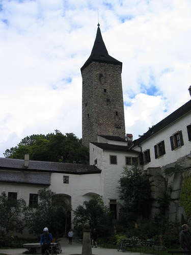 Hrad Rostejn courtyard and tower