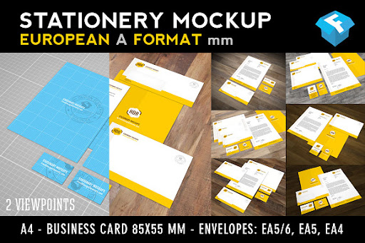 Download Free Download European A Format Stationery Mockup PSD Mockups.