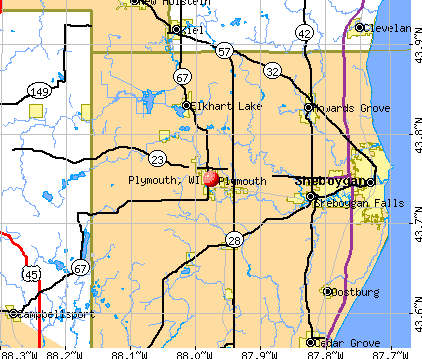 Map Of Plymouth Wisconsin  Draw A Topographic Map