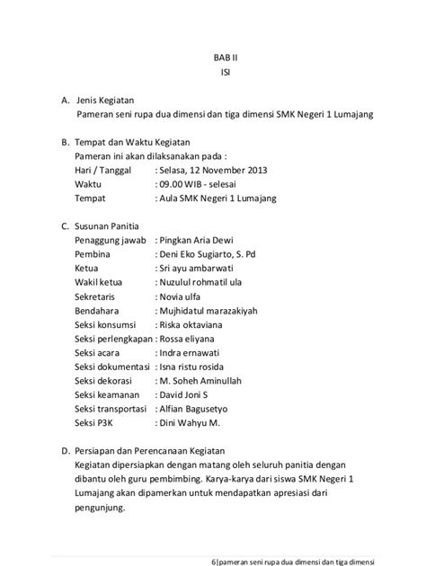 Contoh proposal pameran seni budaya