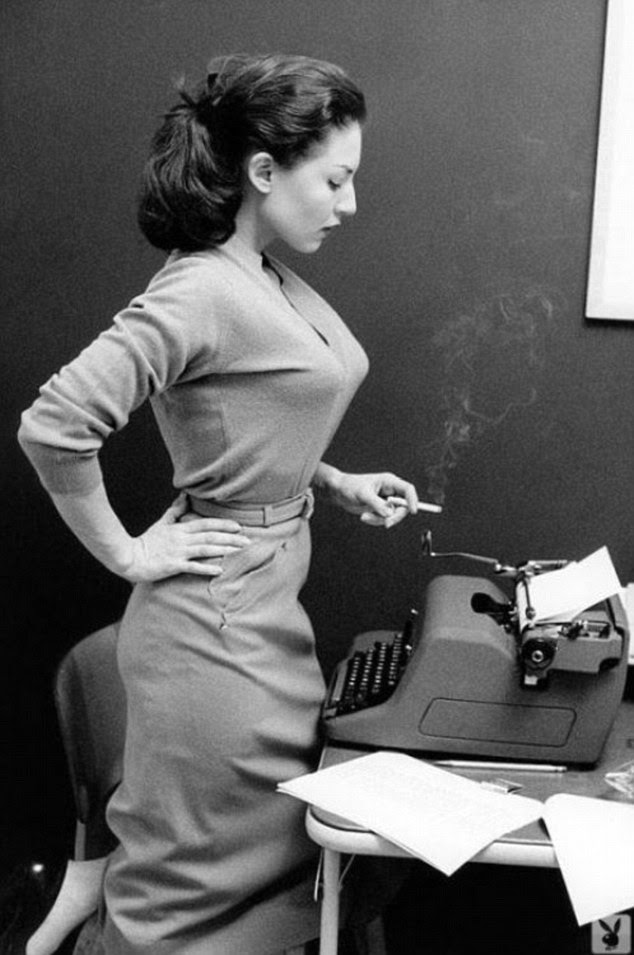 The changing shape of women: With conical bra and cinched in waist, this Sixties secretary shows just how much women's silhouettes - and fashions - have changed over the decades