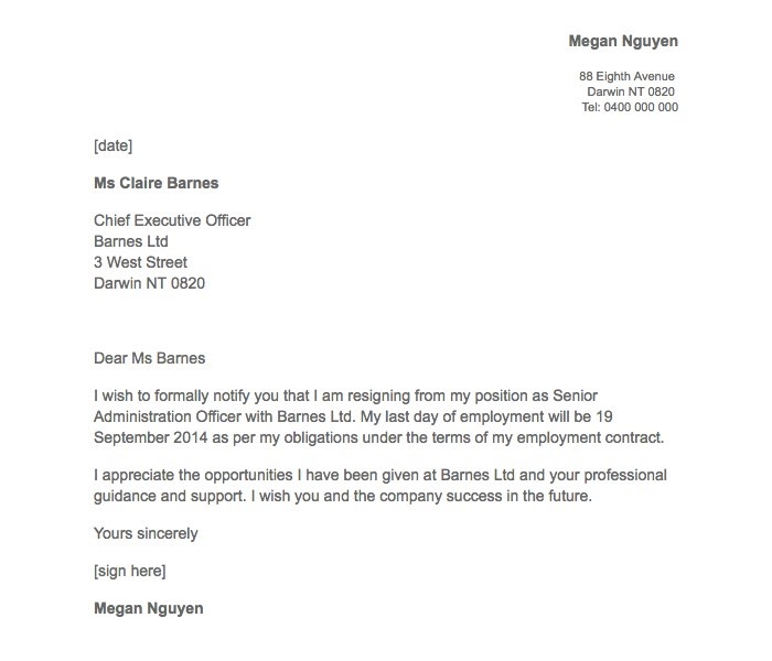 3 Weeks Notice Letter Example 4 the format of the