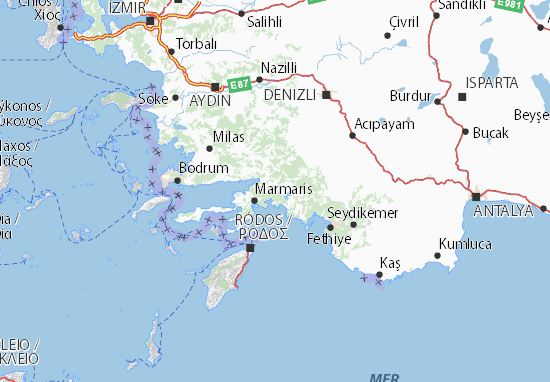 Türkei Karte Bodrum - Yachtcharter Bodrum Segelangebote Westliche Agais