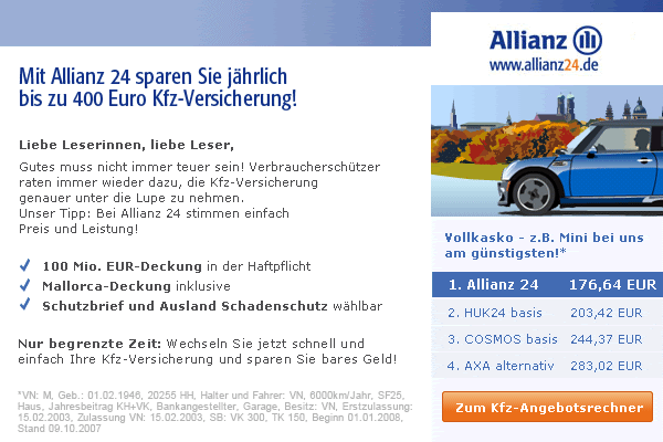 Mechanismus in Autos: Versicherungsvergleich autoversicherung