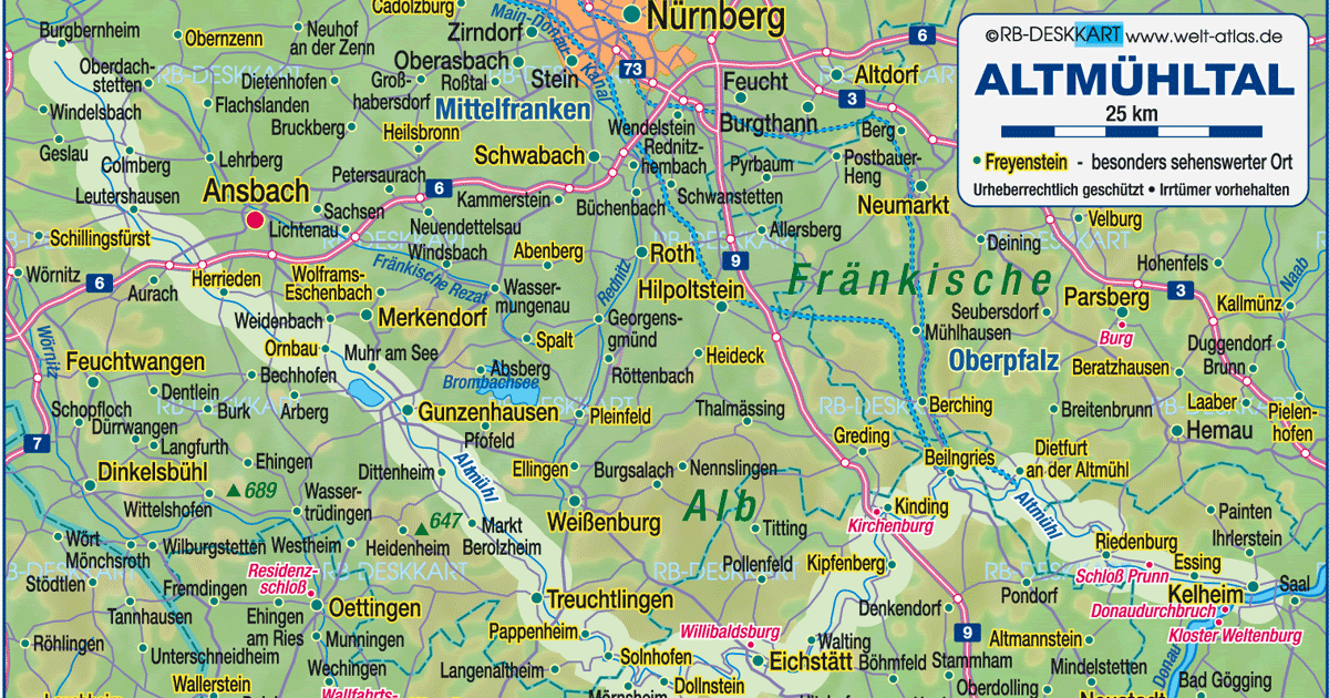 Altmühltal Karte | Karte