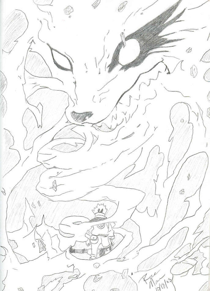 Naruto Coloring Pages Nine Tailed Fox - coloringpages2019.