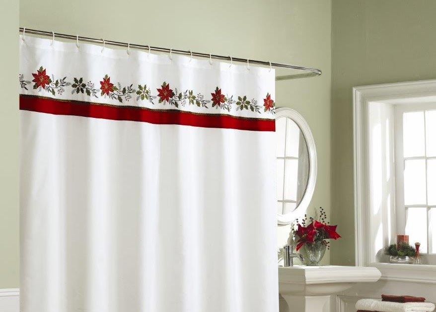 Poinsettia Shower Curtains | Christmas Wikii