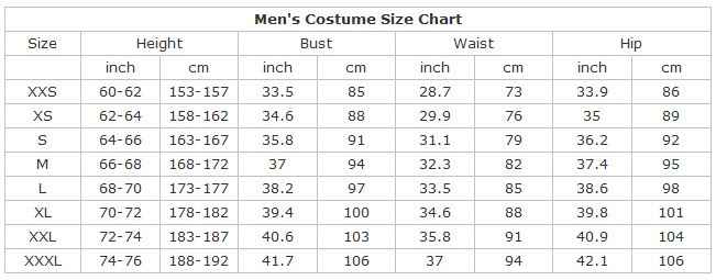 Men's Clothing & Accessories: Men's Pants Length Size Chart