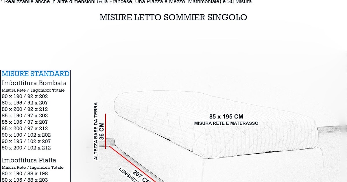 Misure Standard Letto Singolo Misure Materassi Matrimoniali I Piu jpg (1200x630)