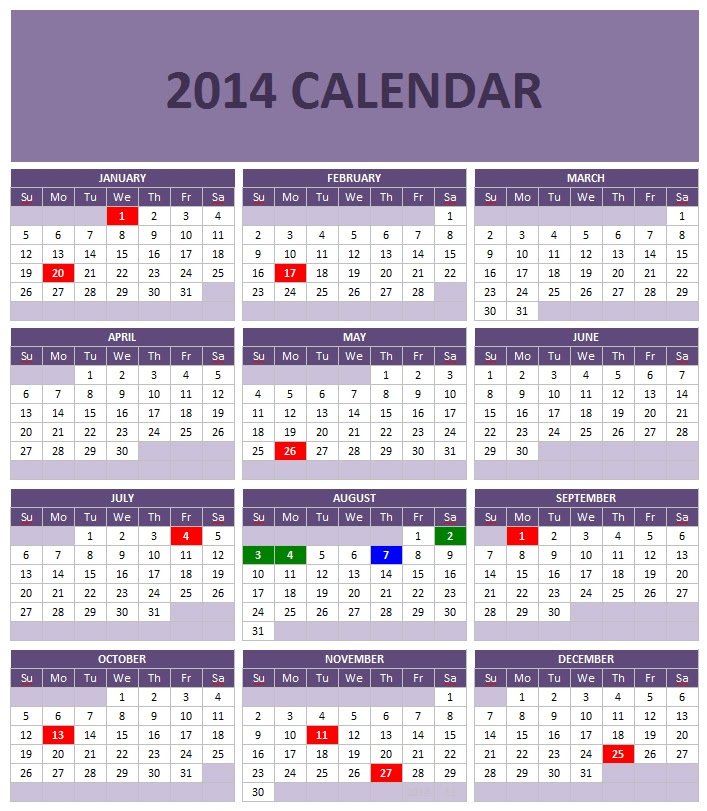 Libreoffice Calendar Template 2017 PDF Template