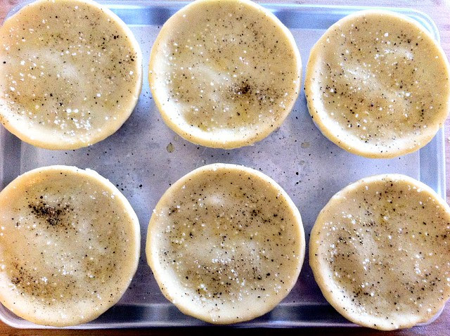 Pot Pies Sprinkled with Pepper and Finishing Salt