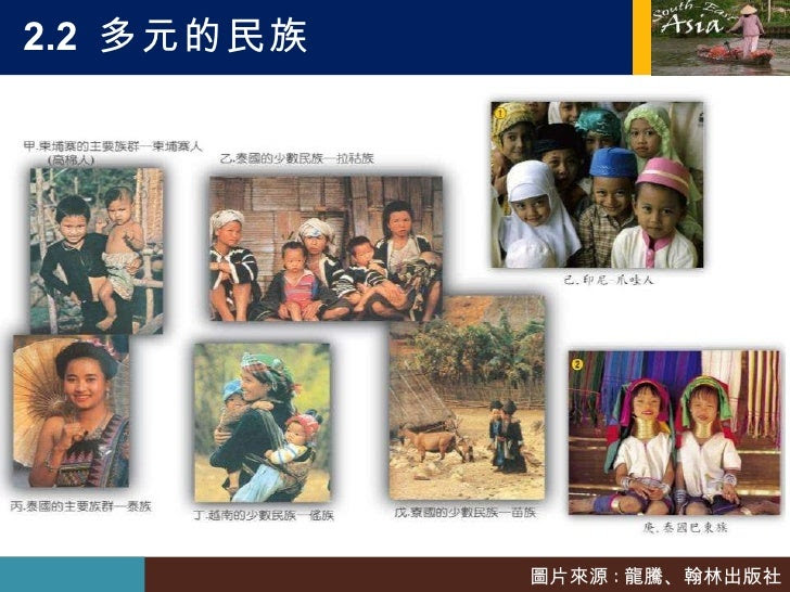 2.2  多元的民族  圖片來源 : 龍騰、翰林出版社 