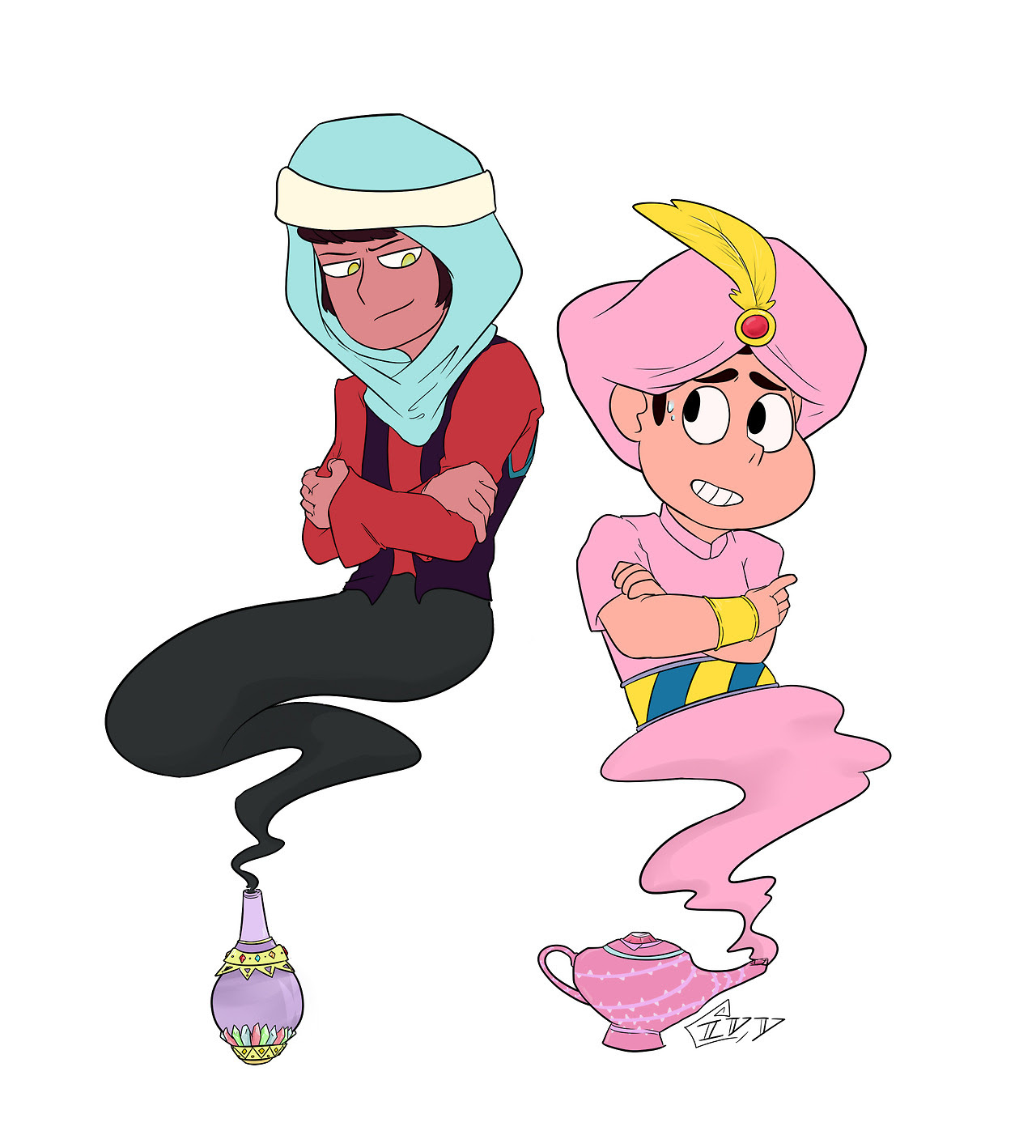 commissioned by @ironbar36​ to do their genie Steven universe AU, where Steven is half genie.